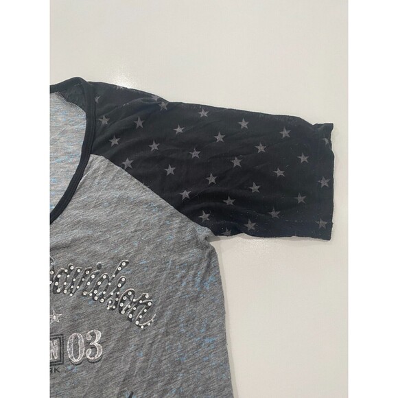 Harley Davidson Brilliant + Beautiful Gray with Blue Burnout Star Sleeves XL - Picture 4 of 9